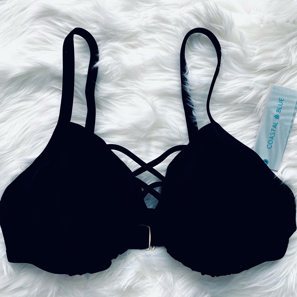 NWT ✨ Coastal Blue | Criss Cross Front Bikini Top